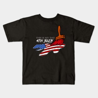 America Shirt 4th of July Patriotic T-shirt holiday Kids T-Shirt